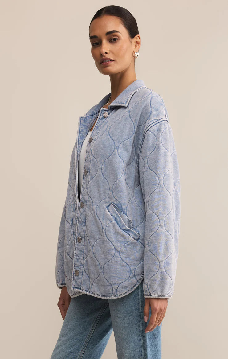 Z SUPPLY Women Jackets Z Supply Boulder Quilted Knit Denim Jacket