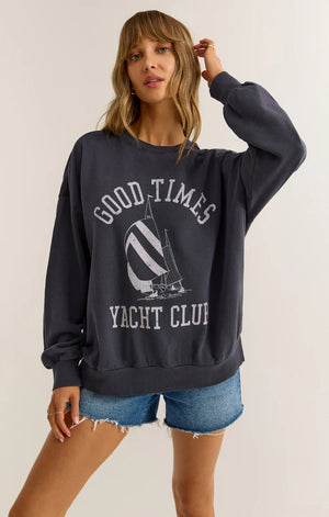 Z SUPPLY Women's Sweater Z Supply Yacht Club Sunday Sweatshirt || David's Clothing