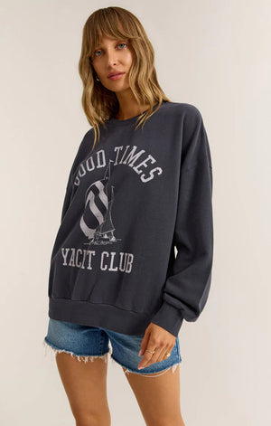 Z SUPPLY Women's Sweater Z Supply Yacht Club Sunday Sweatshirt || David's Clothing