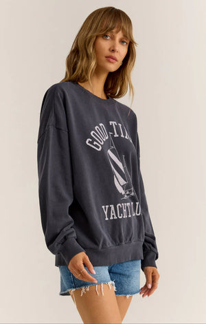 Z SUPPLY Women's Sweater Z Supply Yacht Club Sunday Sweatshirt || David's Clothing