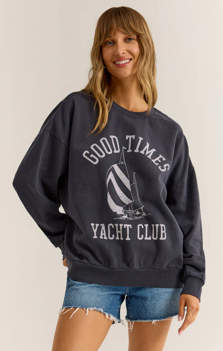 Z SUPPLY Women's Sweater Z Supply Yacht Club Sunday Sweatshirt || David's Clothing