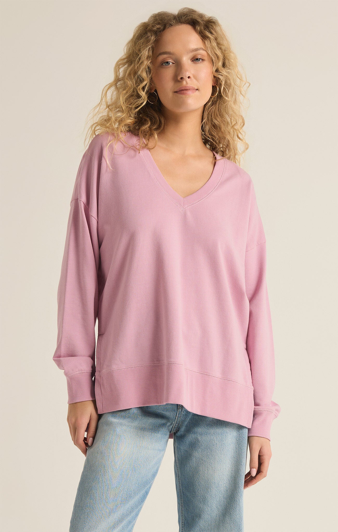 Z SUPPLY Women's Sweaters SUNSET R / XS Z Supply Modern V-Neck Weekender || David's Clothing ZT231332