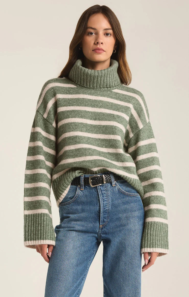 Z SUPPLY Women's Sweaters Z Supply Josephine Stripe Turtleneck Sweater || David's Clothing