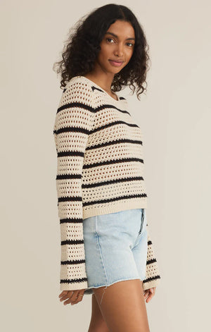 Z SUPPLY Women's Sweaters Z Supply Kit Stripe Crochet Sweater || David's Clothing