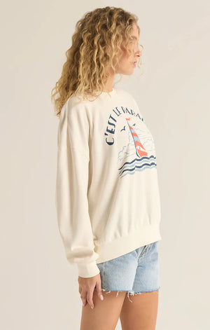 Z SUPPLY Women's Sweaters Z Supply Le Paradis Sunday Sweatshirt || David's Clothing