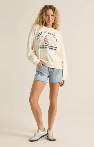 Z SUPPLY Women's Sweaters Z Supply Le Paradis Sunday Sweatshirt || David's Clothing