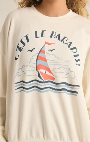 Z SUPPLY Women's Sweaters Z Supply Le Paradis Sunday Sweatshirt || David's Clothing