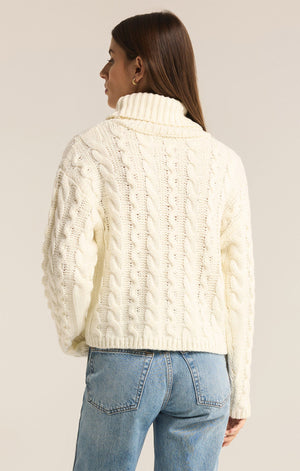 Z SUPPLY Women's Sweaters Z Supply Tied To You Cable Knit Turtleneck Sweater || David's Clothing