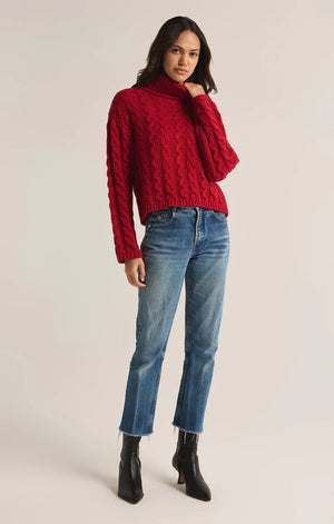 Z SUPPLY Women's Sweaters Z Supply Tied To You Cable Knit Turtleneck Sweater || David's Clothing