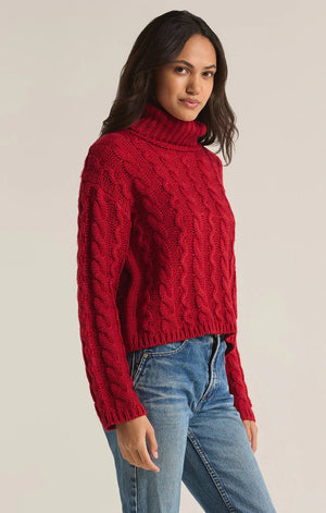 Z SUPPLY Women's Sweaters Z Supply Tied To You Cable Knit Turtleneck Sweater || David's Clothing