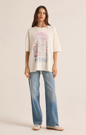 Z SUPPLY Women's Tee Z Supply Bon Voyage Socal Oversized Tee || David's Clothing