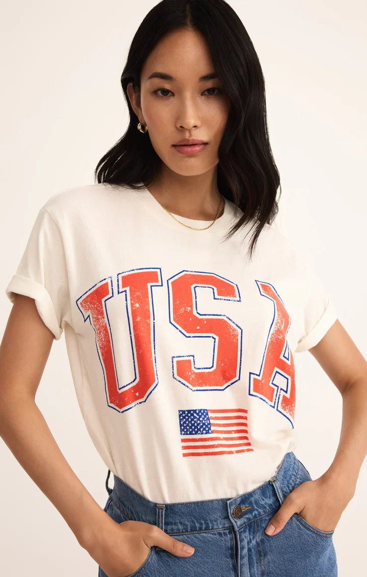 Z SUPPLY Women's Tee Z Supply Flag Boyfriend Tee || David's Clothing