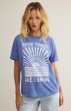 Z SUPPLY Women's Tee Z Supply Good Things Boyfriend Tee || David's Clothing