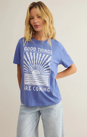 Z SUPPLY Women's Tee Z Supply Good Things Boyfriend Tee || David's Clothing