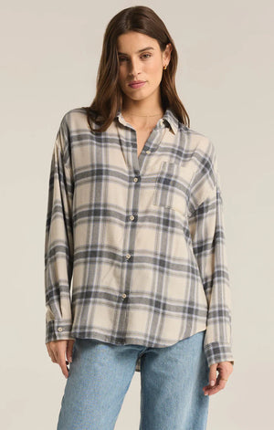 Z SUPPLY Women's Top CLOUD / XS Z Supply River Plaid Button Up || David's Clothing ZT223751