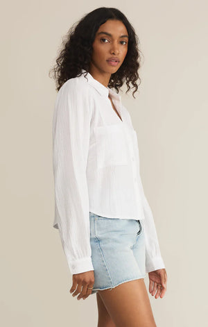 Z SUPPLY Women's Top Z Supply Campo Button Up Gauze Top || David's Clothing