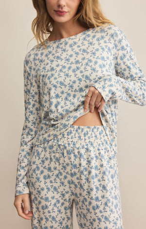 Z SUPPLY Women's Top Z Supply Home Town Ditsy LS Top || David's Clothing