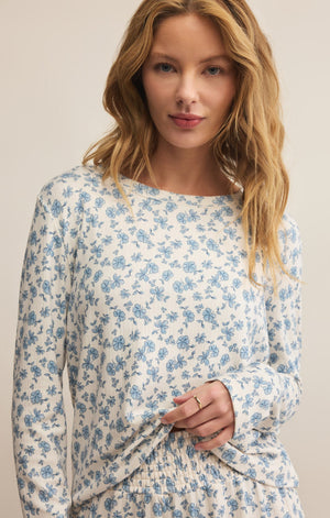 Z SUPPLY Women's Top Z Supply Home Town Ditsy LS Top || David's Clothing