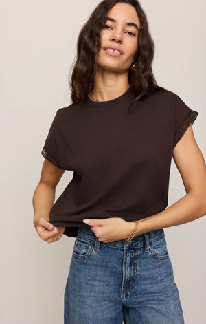 Z SUPPLY Women's Top Z Supply Marika Lace Trim Muscle Tee