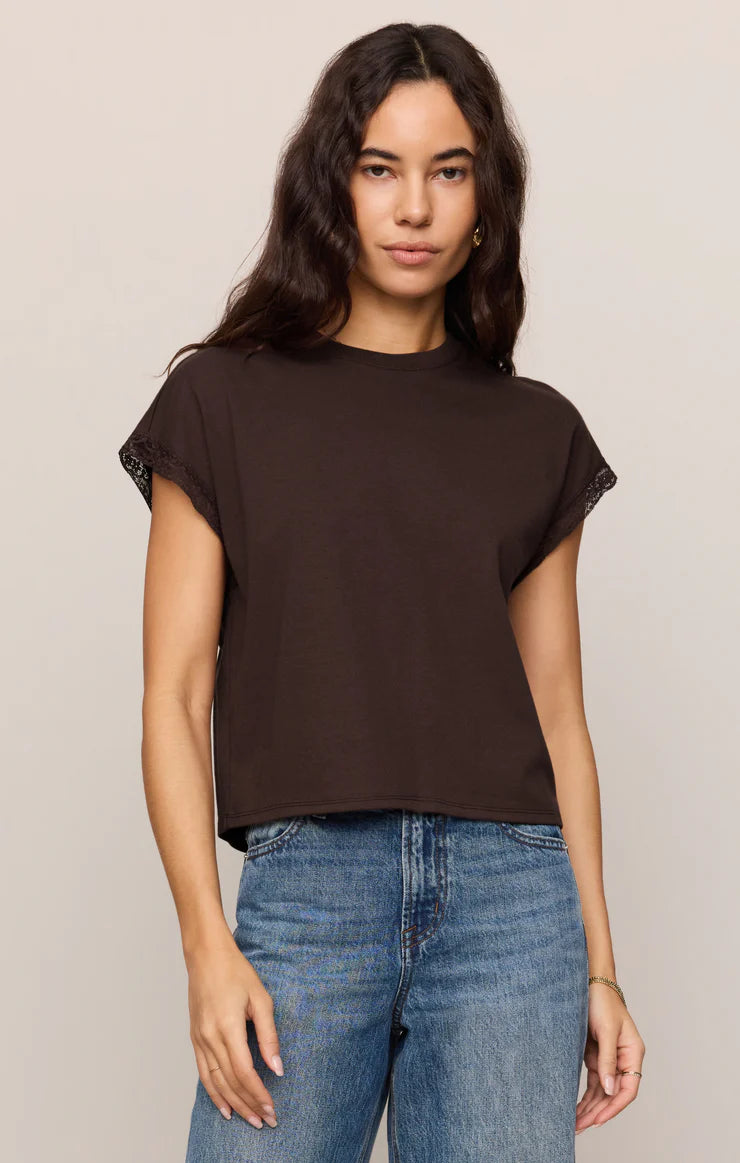 Z SUPPLY Women's Top Z Supply Marika Lace Trim Muscle Tee