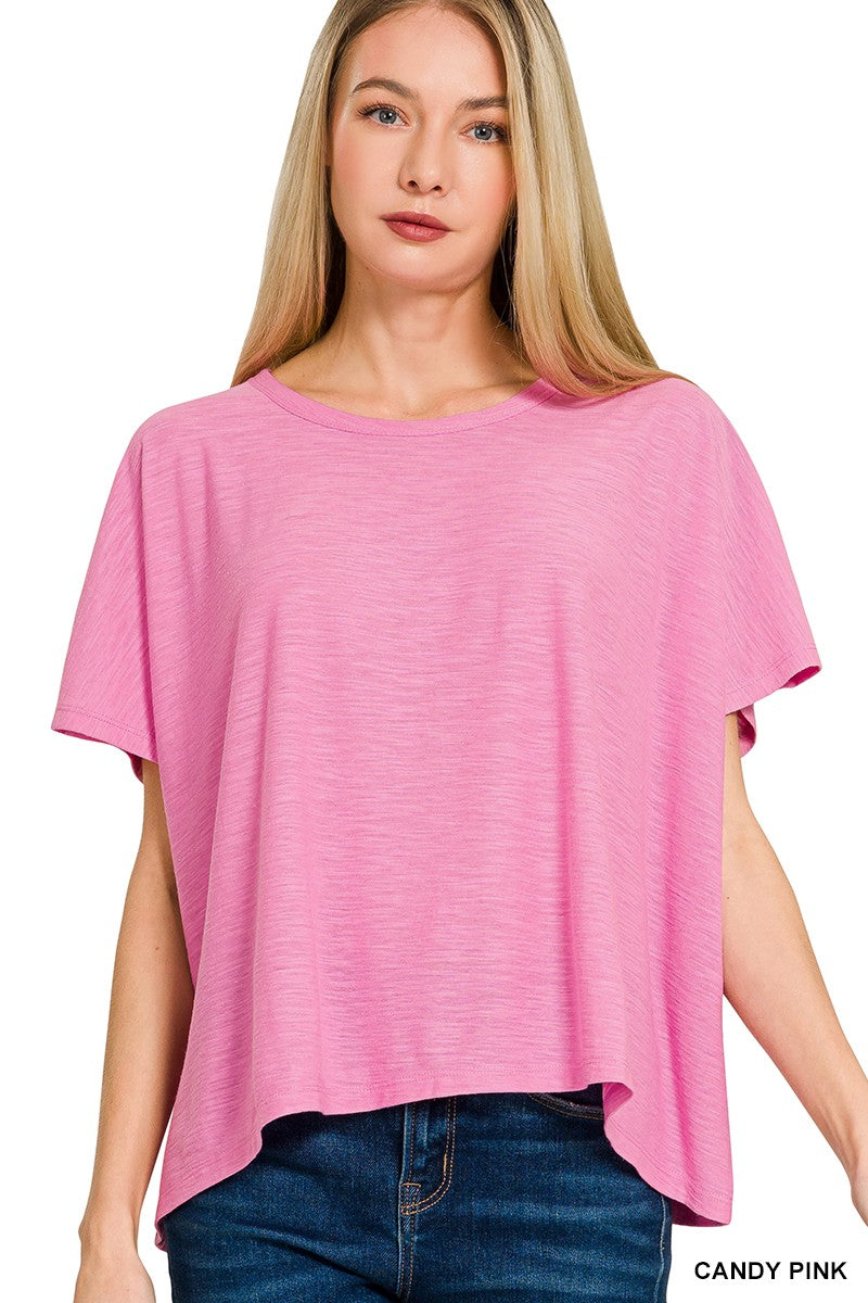 ZENANA Women's Top Slub Box Tee