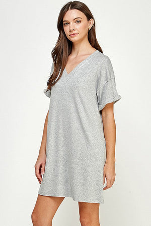 ELLISON Women's Dresses V-neck T-shirt Dress || David's Clothing