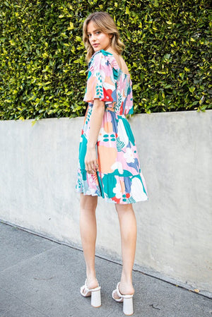 JODIFL Women's Dresses Multicolor Flower Print Dress || David's Clothing