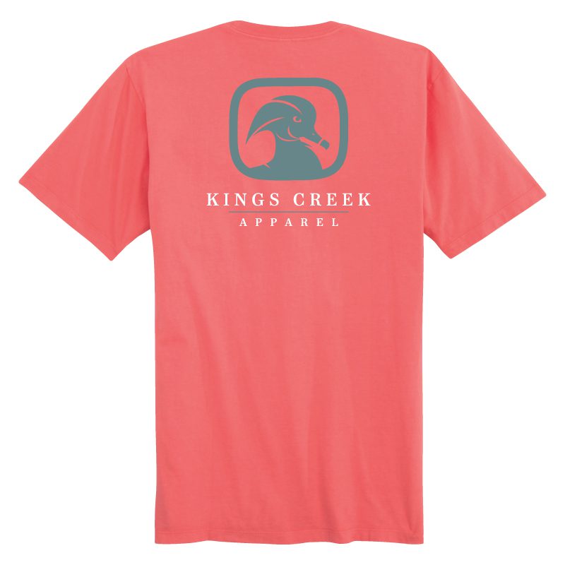 KINGS CREEK Men's Tees Kings Creek Short Sleeve Logo Tee – Coral || David's Clothing