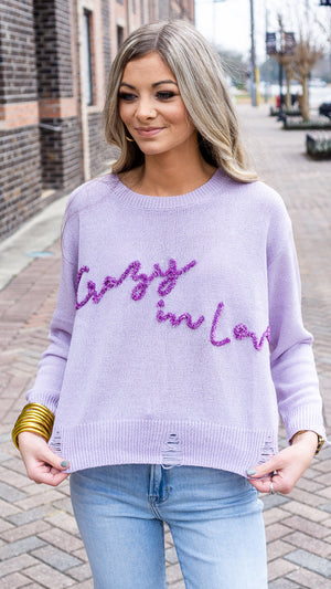LELIS COLLECTION Women's Sweaters Crazy In Love Tinsel Sweater || David's Clothing