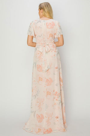ONETHELAND Women's Dresses Beautiful Tie Maxi Dress || David's Clothing
