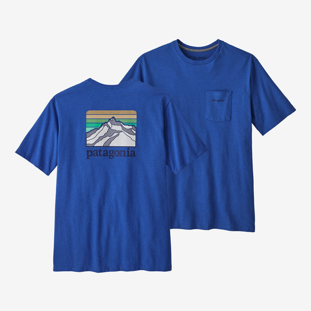 PATAGONIA Men's Tees Patagonia Men's Line Logo Ridge Pocket Responsibili-Tee || David's Clothing