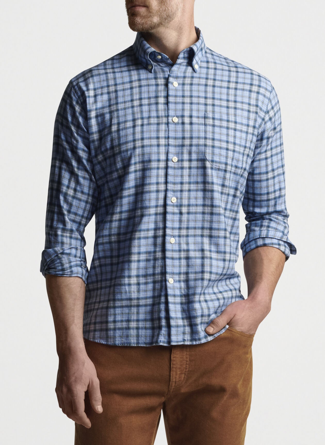 PETER MILLAR Men's Sport Shirt Peter Millar Page Autumn Soft Cotton Sport Shirt || David's Clothing