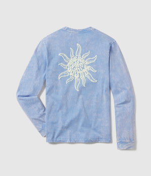 SOUTHERN SHIRT CO. Women's Tee POWDER BLUE / XS Southern Shirt Happy Thoughts Puff Print Washed LS Tee || David's  2T229-1009