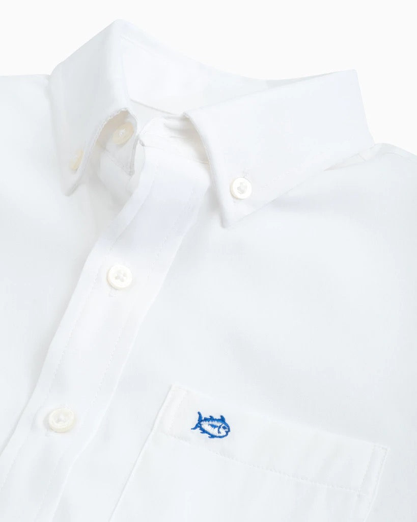 SOUTHERN TIDE Kid's Tops Southern Tide Boys Solid Intercoastal Button Down Shirt || David's Clothing