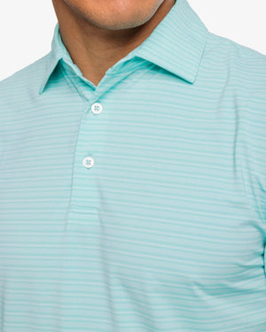 SOUTHERN TIDE Men's Polo Southern Tide brrr°-eeze Bowen Stripe Performance Polo Shirt || David's Clothing