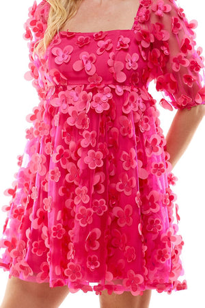 TCEC Women's Dress 3D Floral Square Neck Dress || David's Clothing