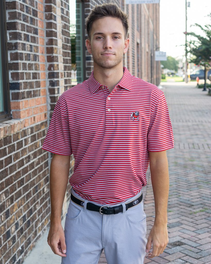 Zeppro Men's Belts Zeppro University of Georgia Ribbon Belt - Black || David's Clothing