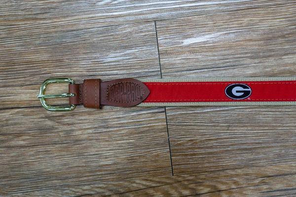 Zeppro University of Georgia Ribbon Belt - Red